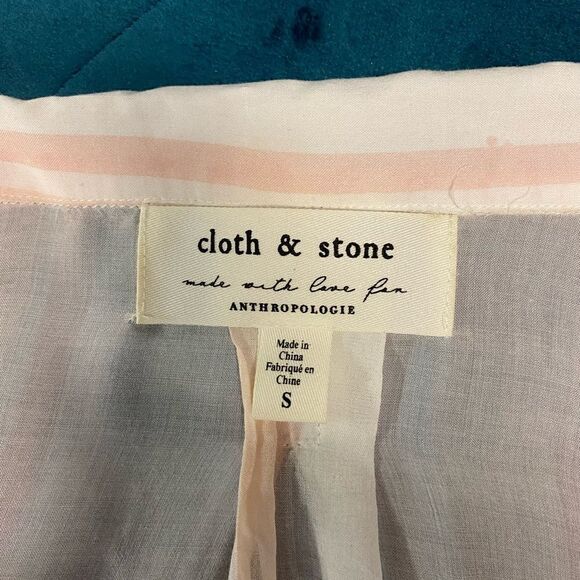 #232 ANTHROPOLOGIE CLOTH & STONE sheer button down blouse - Picture 3 of 3